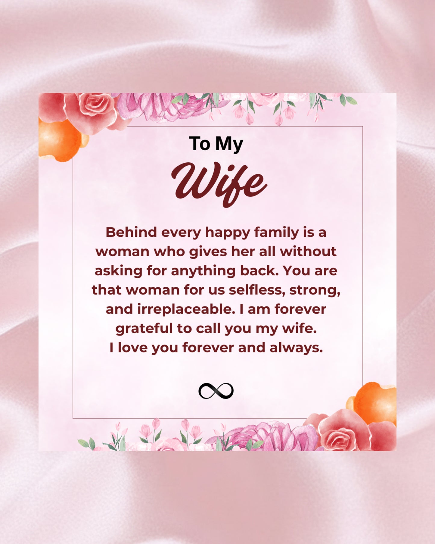 Most Special Gift For My Wife 2026 | Golden Bow Heart Necklace | Pink Card