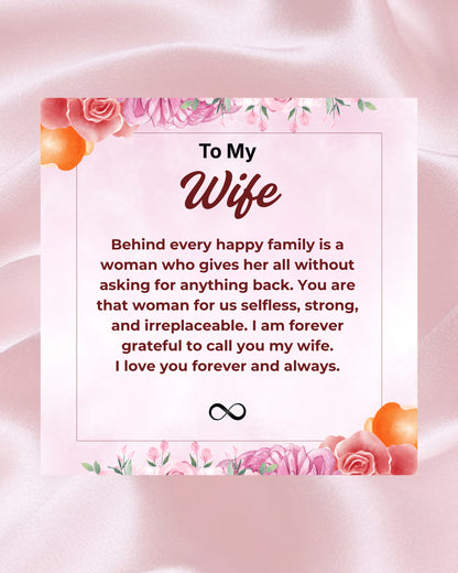 Most Special Gift For My Wife 2026 | Golden Bow Heart Necklace | Pink Card
