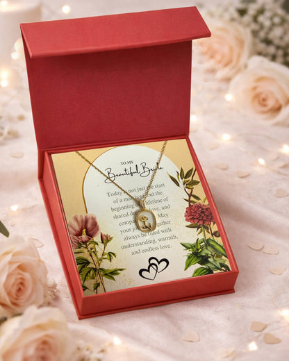 To Bride | Flower Shell Pendant Necklace | Gift Set