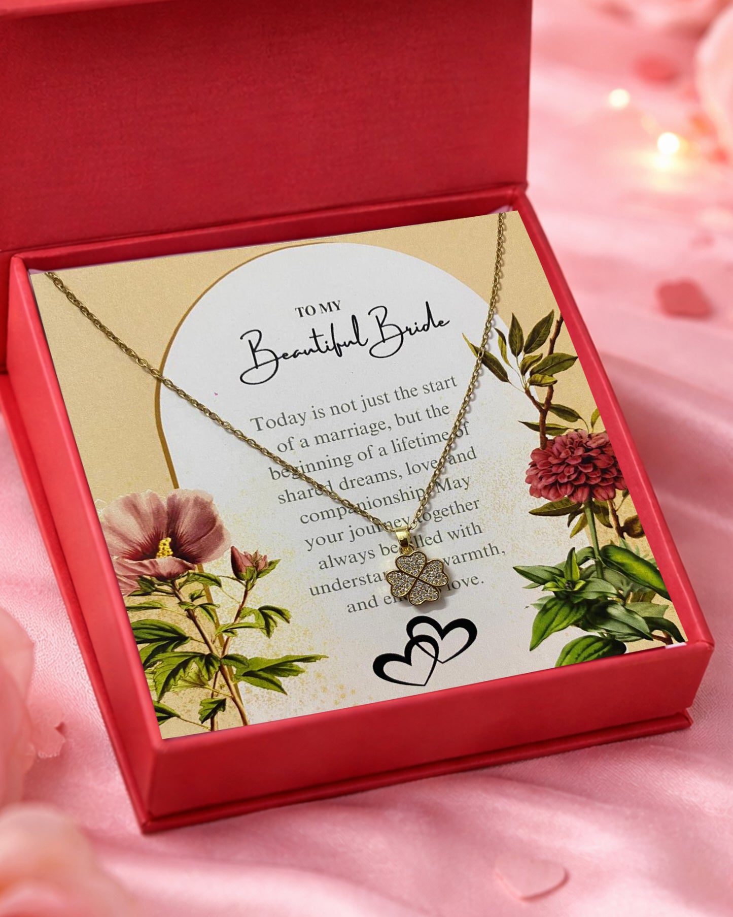 To Bride | Four Clove Necklace | Gift Set