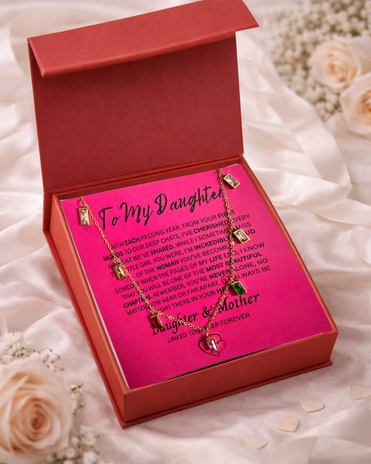 To Daughter | Colorful Baguette Necklace | Gift Set