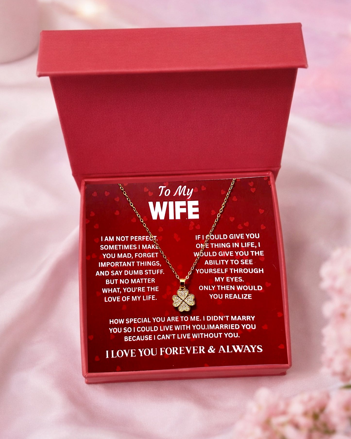 To Wife | Four Clove Necklace | Gift Set