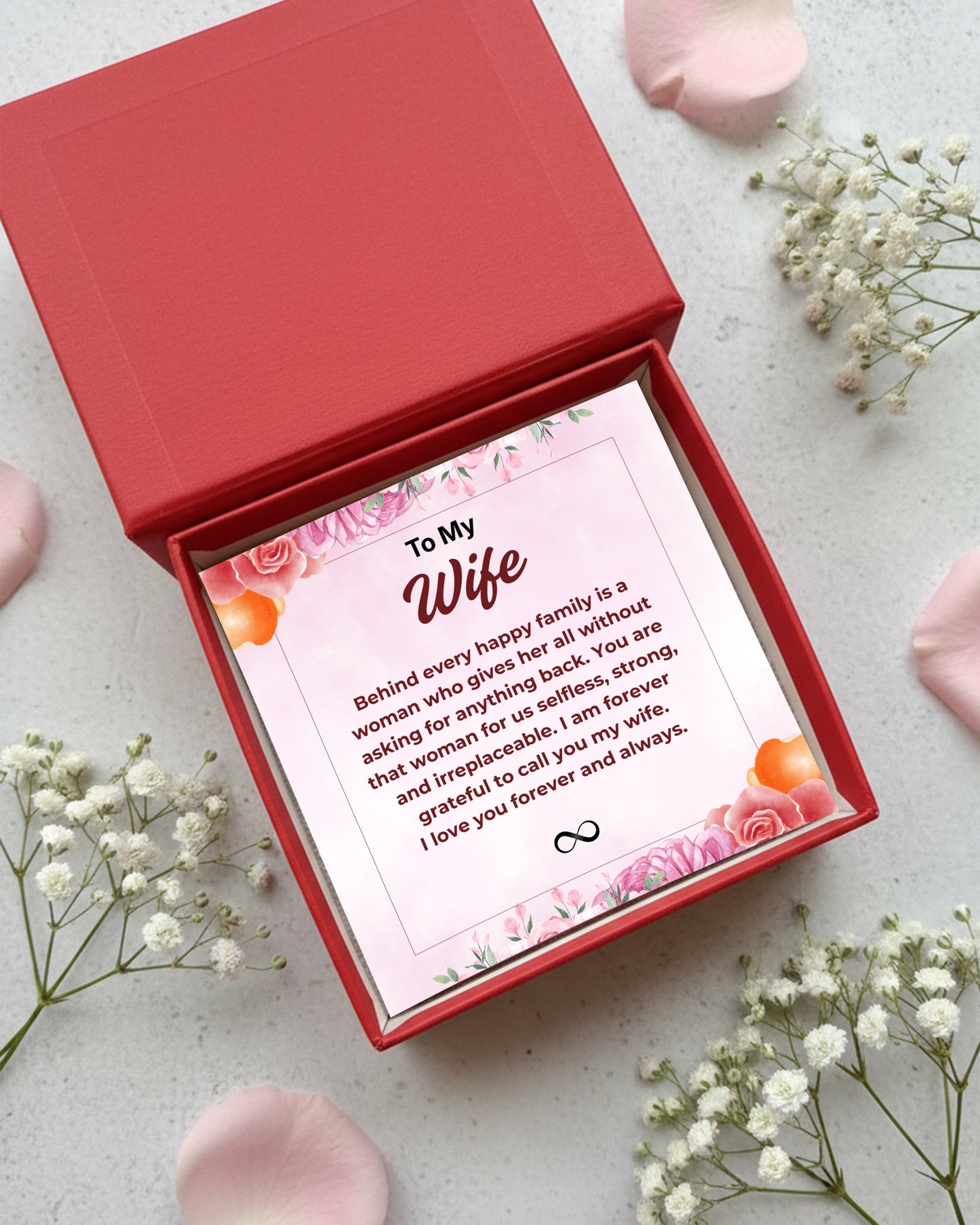 Most Special Gift For My Wife 2026 | Golden Bow Heart Necklace | Pink Card