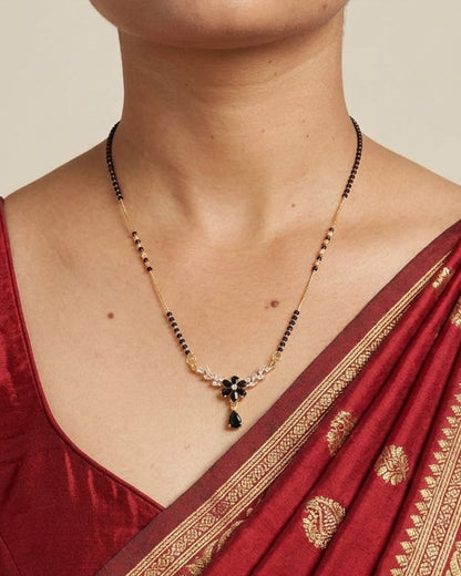 Elegant Floral Gemstone Mangalsutra