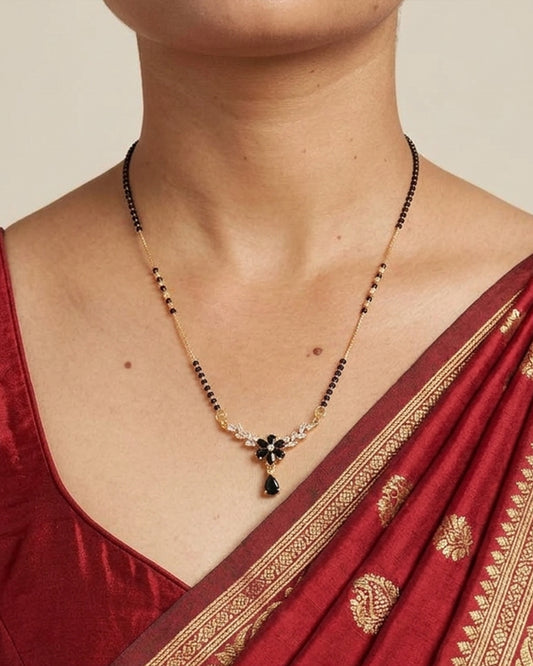 Elegant Floral Gemstone Mangalsutra