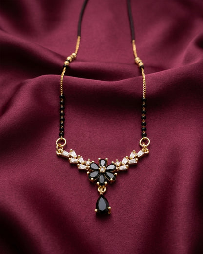 Elegant Floral Gemstone Mangalsutra