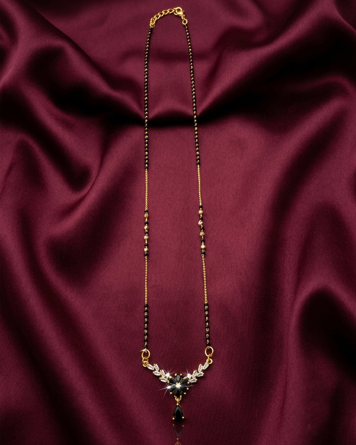 Elegant Floral Gemstone Mangalsutra