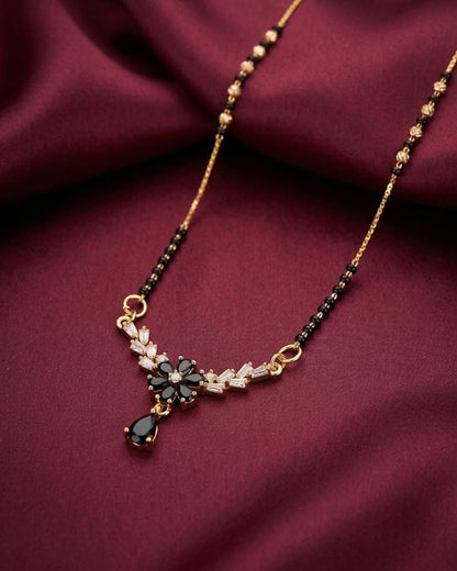 Elegant Floral Gemstone Mangalsutra