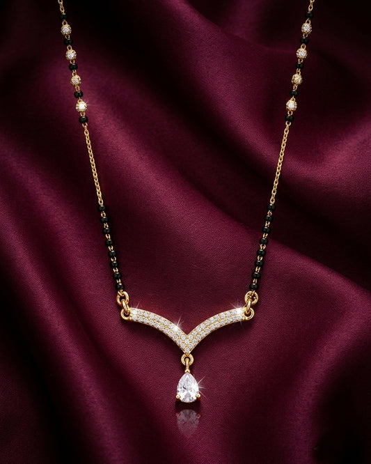 V-Bar CZ Solitaire Mangalsutra