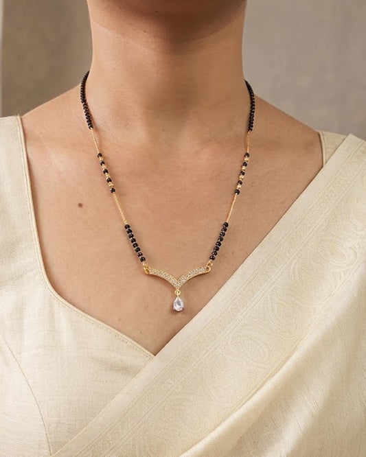 V-Bar CZ Solitaire Mangalsutra