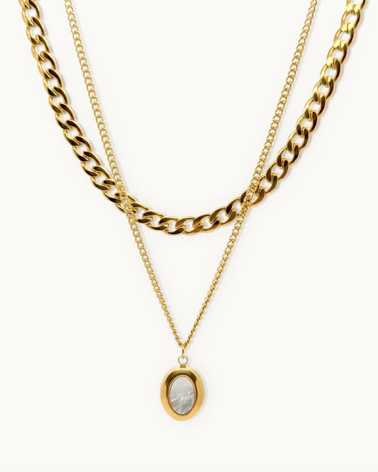 Layered Luxe Shell Pendant Necklace