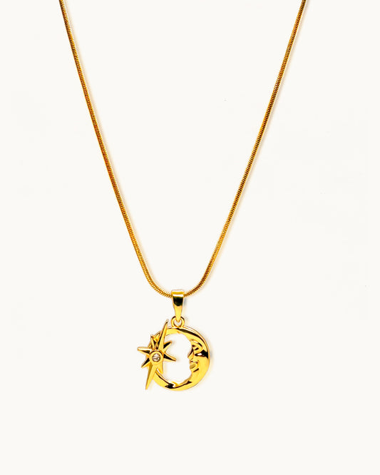 Celestial Glow Moon-Star Necklace