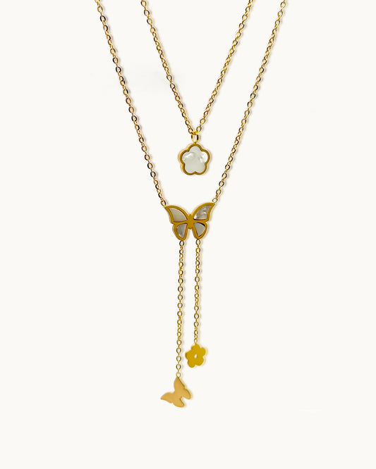 Butterfly Bloom Layered Necklace